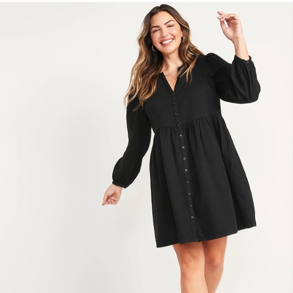 Old Navy Dresses & Skirts - NWT Black Long Sleeve Fit & Flare Mini Dress